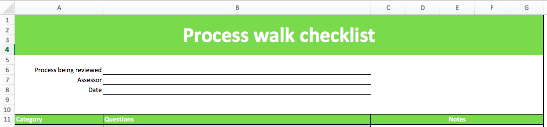Gemba Walk Template Excel