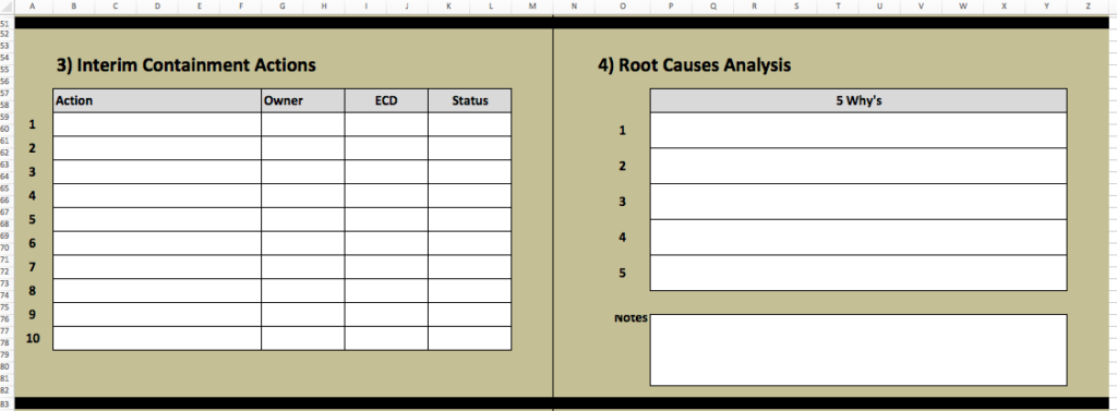 8d problem solving sheet