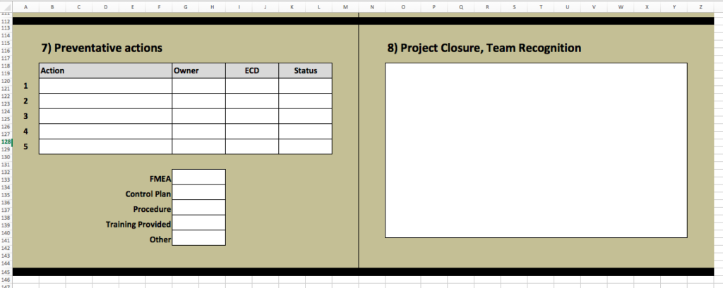 8d problem solving excel format