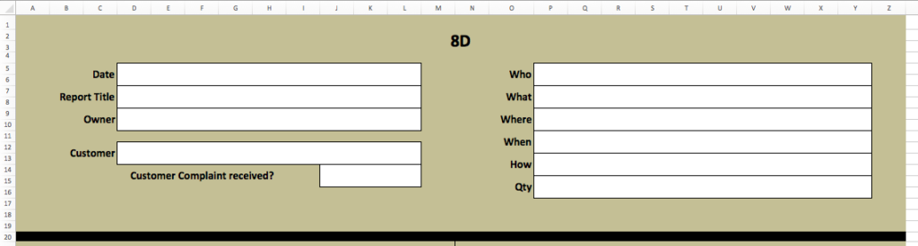 8d problem solving excel format