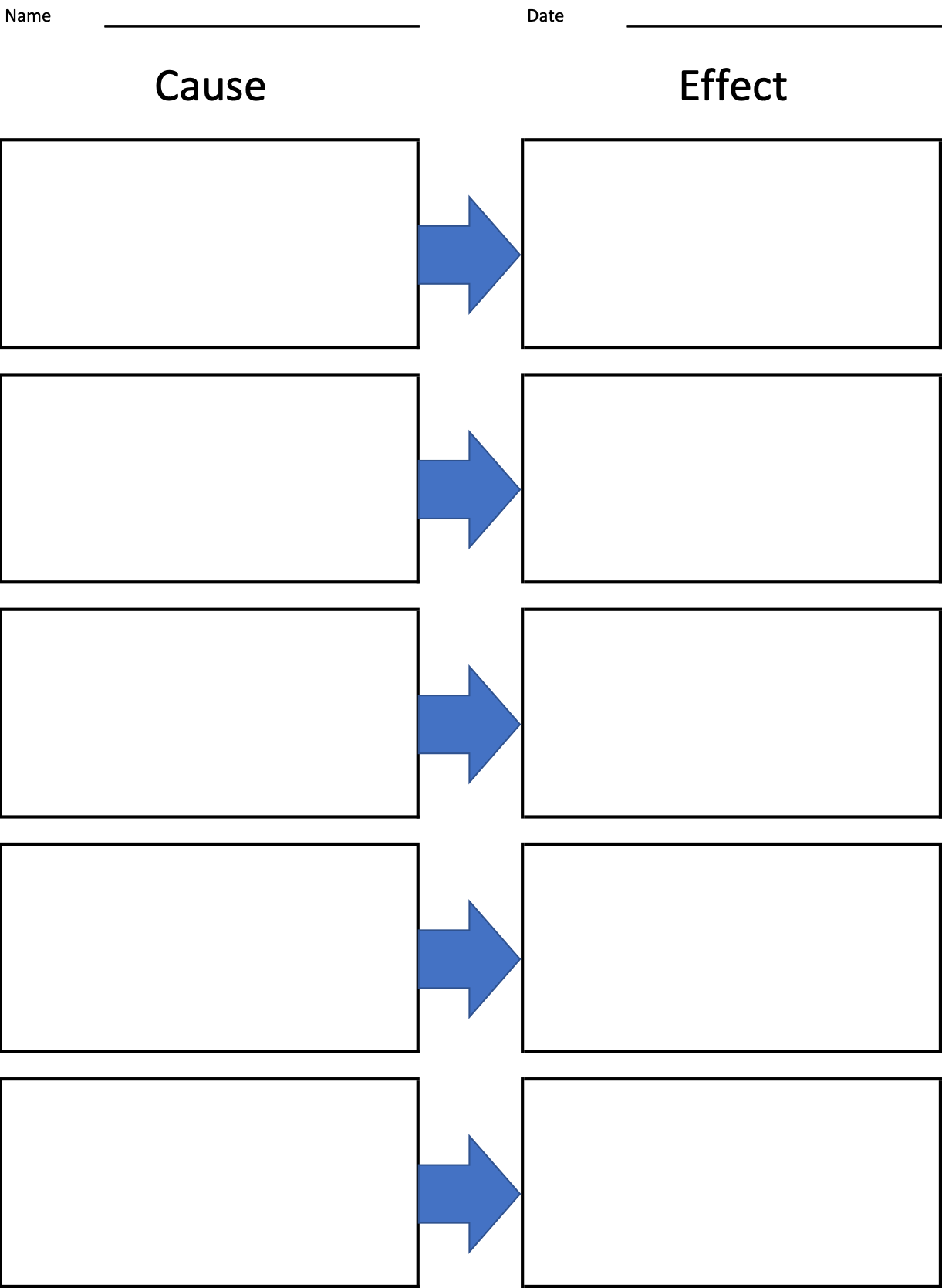 cause and effect diagram word template